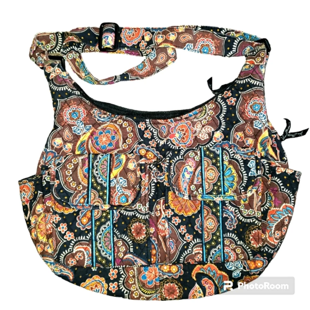 Retired! Beautiful Kensington Maggie Brown Floral Paisley Vera Bradley Purse - Picture 1 of 13